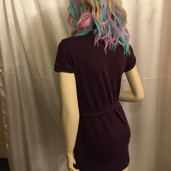 RARE FIND y2k deep purple dereon sweater dress with crystal details! - Picture 10 of 16